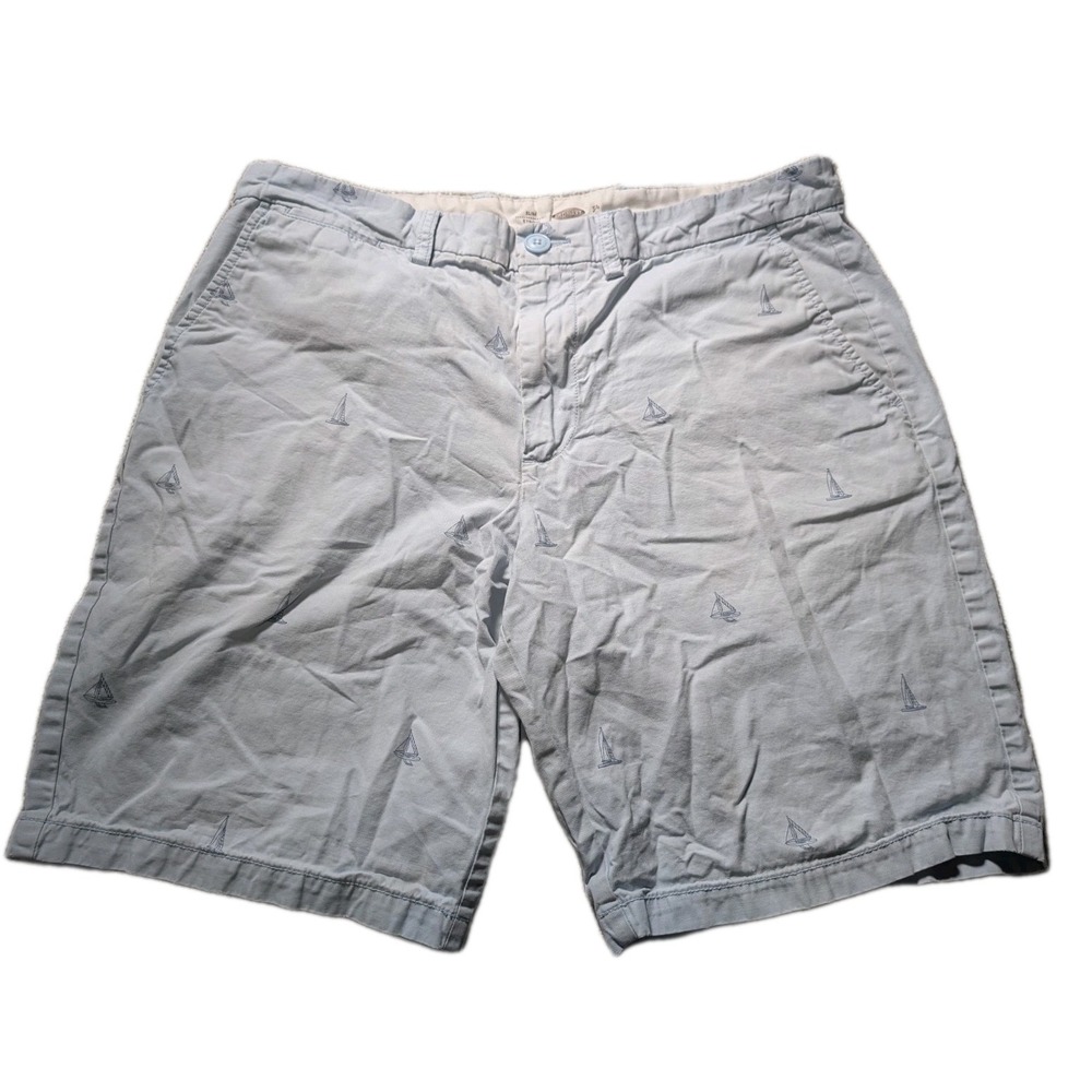 Old Navy Mens Light Blue Sailboat Logo Ultimate Slim Casual Chino Shorts Size 34